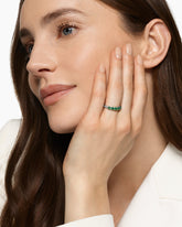 DY Eden Partway Band Ring in Platinum with Tsavorites, 3.4mm